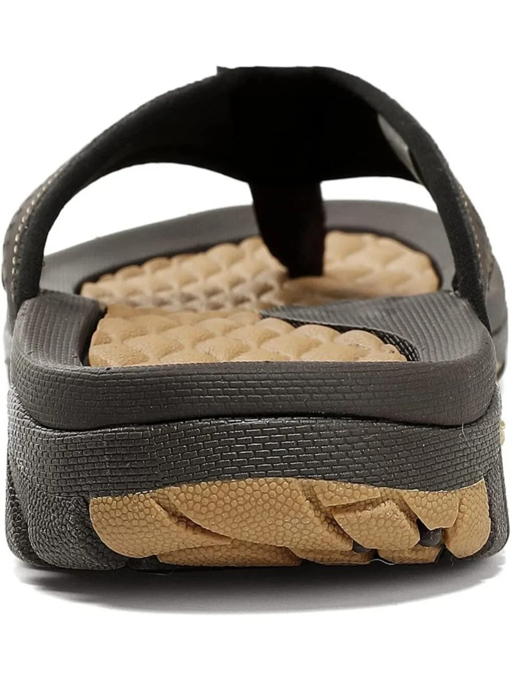 Men's Dark Brown Beach Flip-Flops Water Outdoor Athletic Thong Sandal Slipper